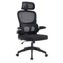 Sedia da Ufficio Ergonomica con Braccioli Pieghevoli, Poggiatesta e Supporto Lombare