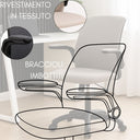 Sedia da Ufficio Ergonomica Girevole, Braccioli Reclinabili, Imbottita