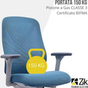 Sedia ufficio girevole poltrona con supporto lombare regolabile e poggiabraccia pistone a gas