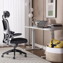 Sedia da Ufficio Ergonomica con Braccioli Pieghevoli, Poggiatesta e Supporto Lombare