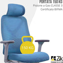 Sedia da ufficio ergonomica poltrona con supporto lombare regolabile braccioli e poggiatesta seduta imbottita