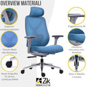 Sedia da ufficio ergonomica poltrona con supporto lombare regolabile braccioli e poggiatesta da scrivania 