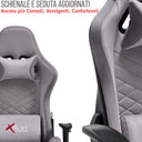 Sedia Gaming Poltrona da Ufficio Ergonomica con Supporto Lombare Braccioli e Poggiapiedi Estraibili per Pc PS5 e Xbox con Cuscini