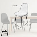 Set 4 Sedia Sala da Pranzo Imbottita Bouclé Design Moderno Impilabile