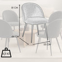 Set 4 Sedia Sala da Pranzo Imbottita Bouclé Poltrona Design Moderno