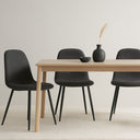 Set 4 Sedia Sala da Pranzo Imbottita Bouclé Design Moderno Impilabile