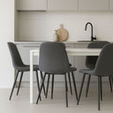 Set 4 Sedia Sala da Pranzo Imbottita Bouclé Design Moderno Impilabile