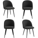 Set 4 Sedia Sala da Pranzo Imbottita Bouclé Poltrona Design Moderno