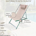 Sedia Sdraio Pieghevole Sdraio con Cuscino per Giardino Terrazza Spiaggia Piscina