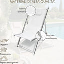 Set 2 Sedia Sdraio Pieghevole Schienale Reclinabile Prendisole per Piscina Spiaggia Giardino