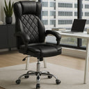 Sedia da Ufficio Poltrona Ergonomica Imbottita Girevole con Braccioli e Poggiatesta