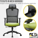 Sedia da ufficio con supporto lombare altezza regolabile braccioli e poggiatesta