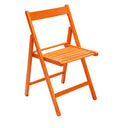Set 4 Sedia Giardino in Legno Pieghevole Salvaspazio per Balcone o Terrazza compatta arancione