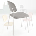 Set 4 Sedie Sala da Pranzo Imbottite in Tessuto cm 48x86h