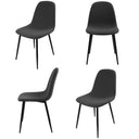 Set 4 Sedia Sala da Pranzo Imbottita Bouclé Design Moderno Impilabile