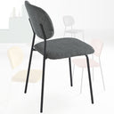 Set 4 Sedie Sala da Pranzo Imbottite in Tessuto cm 48x86h