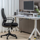 Sedia Ufficio Ergonomica con Braccioli e Supporto Lombare, Altezza Regolabile, Oscillante e Girevole - Nera
