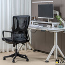 Sedia Ufficio Ergonomica con Braccioli e Supporto Lombare, Altezza Regolabile, Oscillante e Girevole - Nera