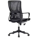 Sedia Ufficio Ergonomica con Braccioli e Supporto Lombare, Altezza Regolabile, Oscillante e Girevole - Nera