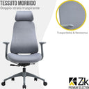 Sedia da Ufficio Poltrona Girevole Presidenziale Ergonomica Braccioli e Poggiatesta da Scrivania Studio