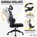 Ergonomic Office Chair with Folding Armrests, Headrest, and Lumbar Support