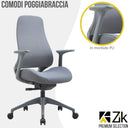 Sedia ufficio poltrona ergonomica girevole con supporto lombare e braccioli altezza regolabile da scrivania