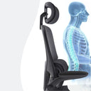 Sedia da Ufficio Ergonomica con Braccioli Pieghevoli, Poggiatesta e Supporto Lombare