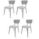 Set 4 Sedie Sala da Pranzo Imbottite Impilabili 44x44x83 cm