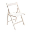 Set 4 Sedia Giardino in Legno Pieghevole Salvaspazio per Balcone o Terrazza compatta bianco