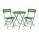 Set Bistrot Tavolo e Sedie Pieghevoli da Giardino Esterno in Acciaio - Verde