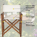 Set Tavolo e Sedie da Giardino da Pranzo 6 Posti in Legno Sedie Regista Tavolo Allungabile Mobili Esterno 7 Pezzi