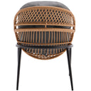 Set tavolo e sedie da giardino esterno 2 posti mobili in rattan intrecciato a mano e struttura in acciaio verniciato 