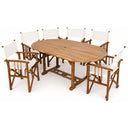 Set Tavolo e Sedie da Giardino da Pranzo 6 Posti in Legno Sedie Regista Tavolo Allungabile Mobili Esterno Design
