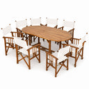 Set tavolo allungabile e sedie regista pieghevoli da giardino 8 posti da pranzo in legno fsc per terrazza patio design outdoor