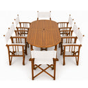 Set tavolo allungabile e sedie regista pieghevoli con braccioli da giardino 8 posti da pranzo in legno fsc per terrazza patio design outdoor
