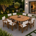 Set tavolo e sedie regista pieghevoli da giardino 8 posti da pranzo in legno fsc per terrazza patio design outdoor