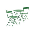 Set Bistrot Tavolo e Sedie Pieghevoli da Giardino Esterno in Acciaio - Verde