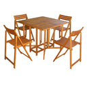Set tavolo e sedie pieghevoli da pranzo compatto per veranda terrazzo piscina design outdoor legno d'acacia