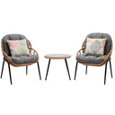Set Bistrot tavolo e sedie da giardino esterno 2 posti design outdoor bistrot con cuscini