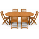 Set tavolo e sedie da giardino esterno 6 posti in legno d'acacia per veranda terrazzo patio design outdoor