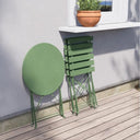 Set Bistrot Tavolo e Sedie Pieghevoli da Giardino Esterno in Acciaio - Verde