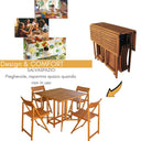 Set tavolo e sedie pieghevoli da pranzo legno d'acacia 4 posti