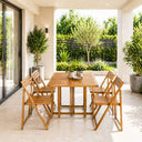 Set tavolo e sedie da pranzo compatto mobili da pranzo in legno d'acacia