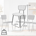 Set 4 Sedie Sala da Pranzo Imbottite Impilabili 44x44x83 cm
