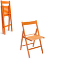 Set 4 Sedia Giardino in Legno Pieghevole Salvaspazio per Balcone o Terrazza Marrone