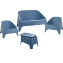 Set salotto da giardino 4 posti divano poltrone e tavolino
