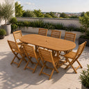 Set tavolo e sedie da giardino esterno 8 posti mobili da esterno da pranzo pieghevole