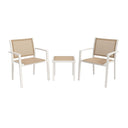 Set of Two Outdoor Chairs and Coffee Table in Gray Color Aluminum