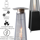 Pyramid Gas Stove with Wheels, 12.5 kW Heating, for Bars and Restaurants - 196 cm