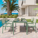 Set Tavolo e Sedie da Pranzo per Giardino, Poltrone Impilabili con Braccioli